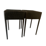 Pair of vintage industrial metal side tables