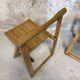 Pair of vintage folding wooden chairs by Aldo Jacober