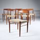 6 wood and rope chairs by Henry Klein for Bramin, 1960s