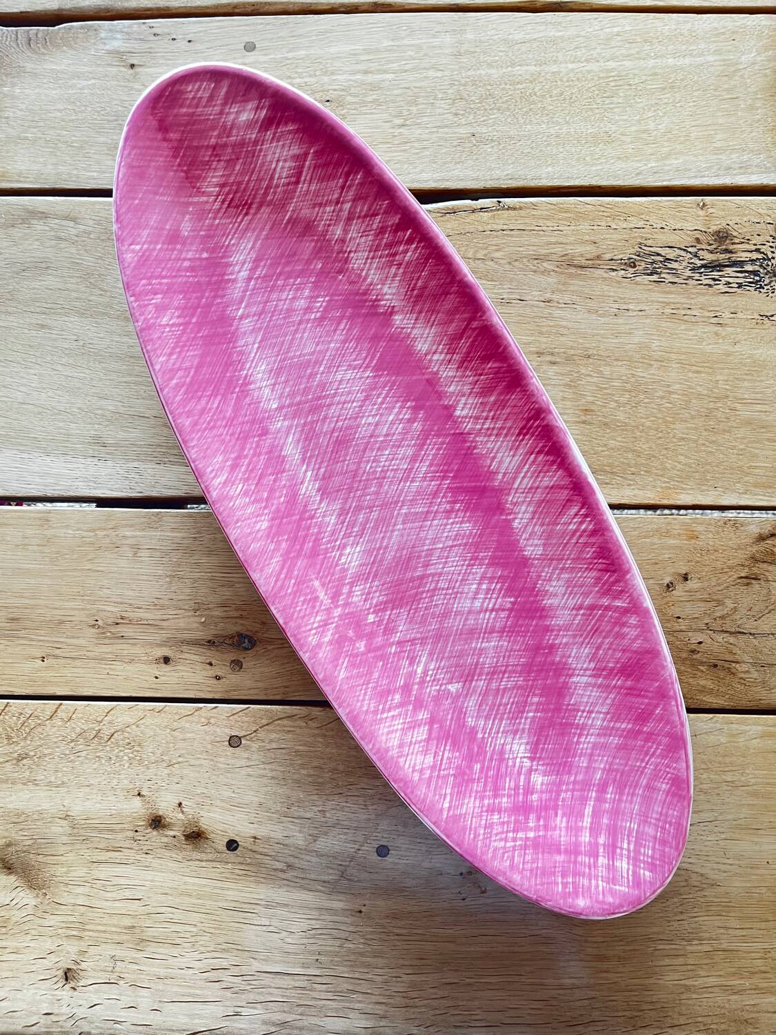 Pink oval dish