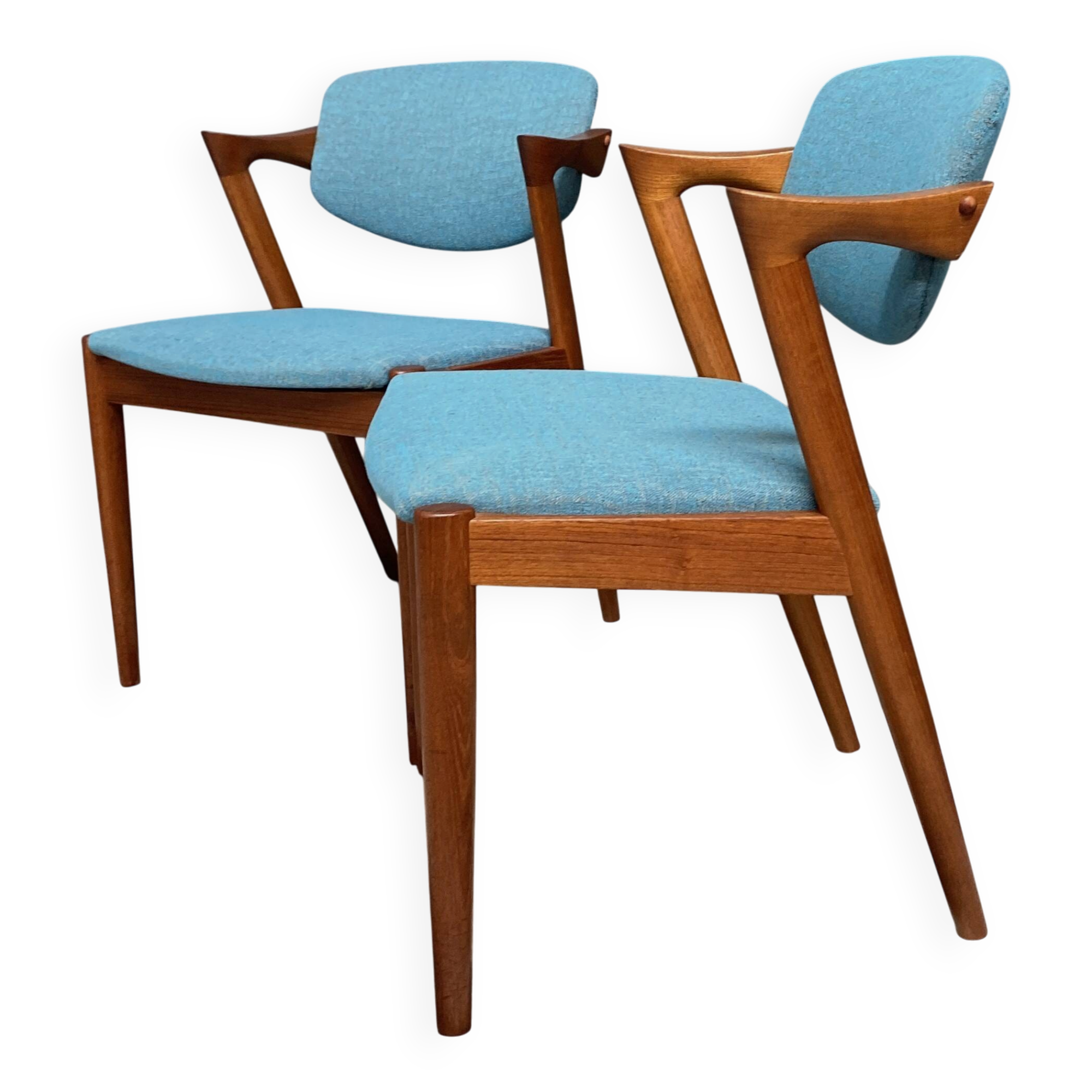 Ensemble de 2 chaises Z en teck modèle 42 de Kai Kristiansen pour Shou Andersen, Danemark