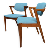 Ensemble de 2 chaises Z en teck modèle 42 de Kai Kristiansen pour Shou Andersen, Danemark