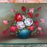 Tableau peinture à l’huile bouquet de fleurs