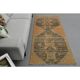 Vintage Turkish Hand-Knotted Wool Cotton Orange Runner Rug 96x214