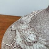 Large vase in German pottery from the mid-century with a crane ornament from Cortendorf.