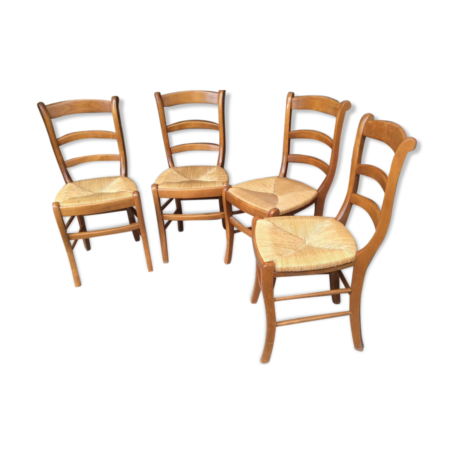 4 straw seating chairs
