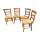 Set de 4 chaises assise paille
