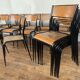 Serie set of 27 school chaises mullca 510 pieds fuseau vintage 1960