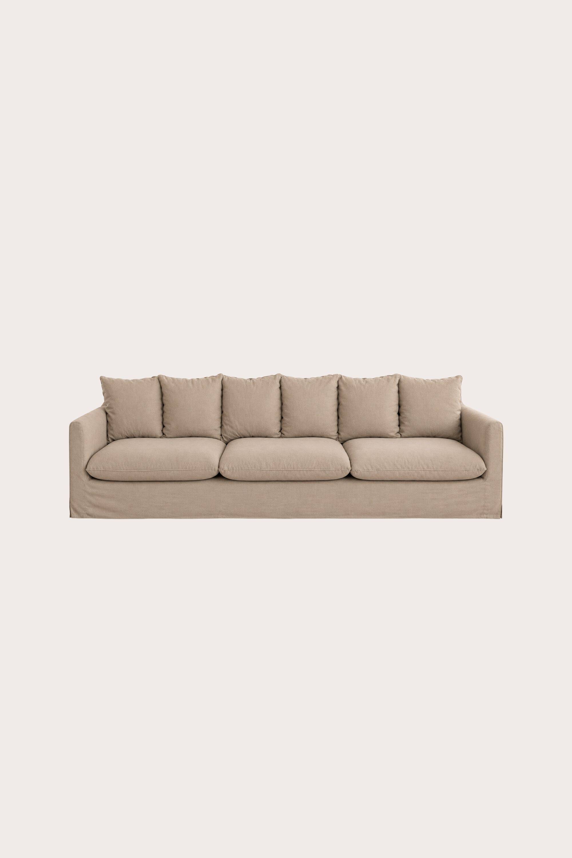 Large natural linen sofa — unique piece
