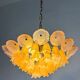 Bicolour 4-tier floral Murano glass chandelier, pink & white glass, Italy, 1970s