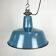 Industrial Blue Enamel Factory Lamp with Cast Iron Top, 1960s