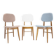 1960s Set of Three Oak Dining Chairs in Boucle, Czechoslovakia