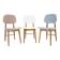 1960s Set of Three Oak Dining Chairs in Boucle, Czechoslovakia