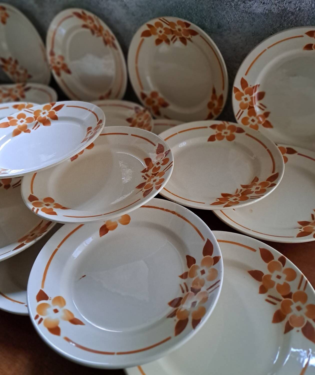 Suite of 21 stencilled plates