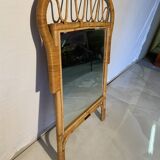 Vintage rattan mirror from the 1960s
