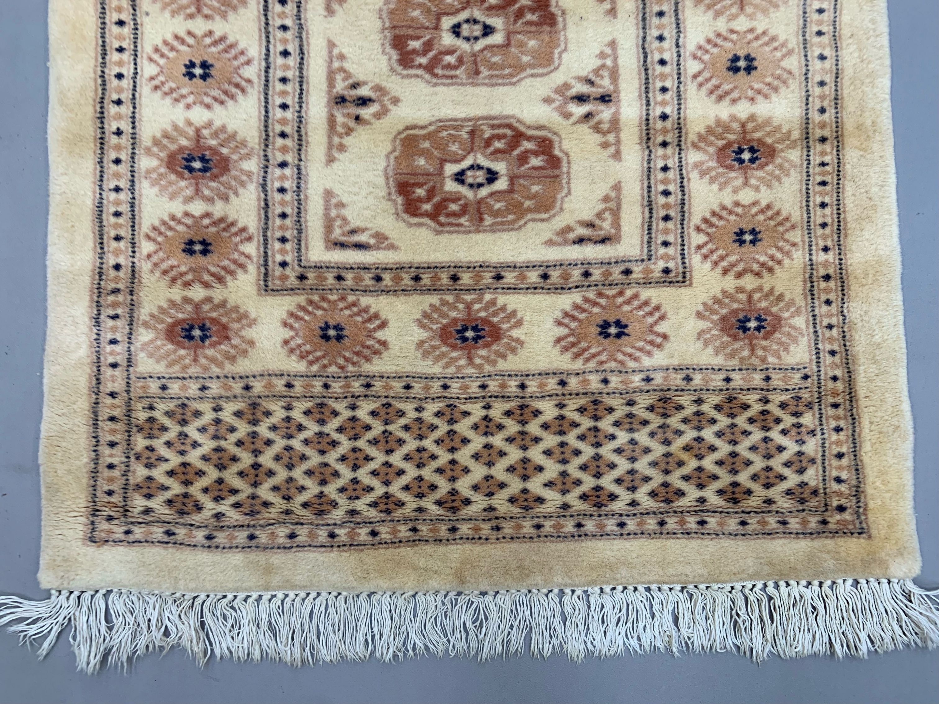 Vintage Indian Long runner 475x80 cm Bokhara wool rug tribal handmade
