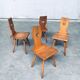 Vintage Belgian Brutalist Pub Café Chair Set by Torck, 1960s, Set of 4