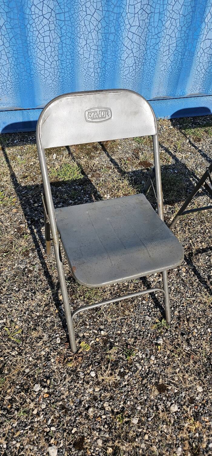 Industrial metal folding chair