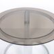 Vintage round table in chrome steel and smoked glass, 1970s