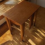 Vintage teak pull-out tables by Poul Hundevad Denmark 1960