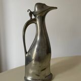 Polished pewter penguin-shaped carafe designed by Hugo Leven for Kayserzinn