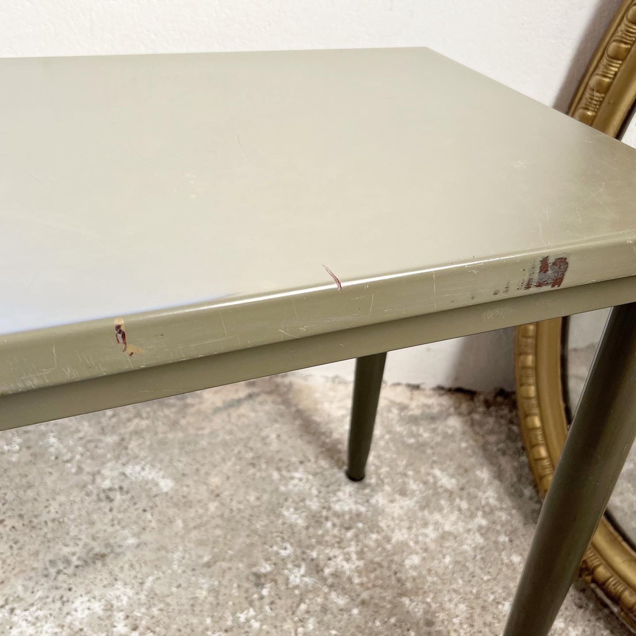 Vintage khaki metal desk