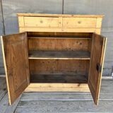 Antique raw wood sideboard