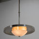 Lustre Bauhaus nickelé, Tchécoslovaquie, années 1930