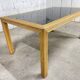 Italian rattan and glass table from the 1970s