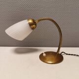 Beautiful table lamp, estimated from the 1950-60s. Made of metal, brass and glass.