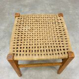 Rope stool and square wood 60s