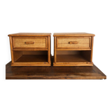 Pair of rattan bedside tables