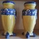Paire de vases en barbotine