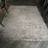 Plain anthracite wool rug