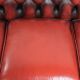 English chesterfield 2.5/3 seater sofa made of cowhide leather in red