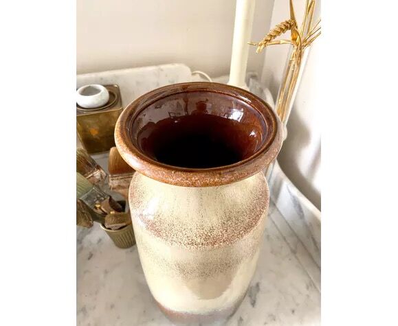 PRODUCT POP UP CHRISTMAS 2022 - W. Germany vase in brown glazed ceramic