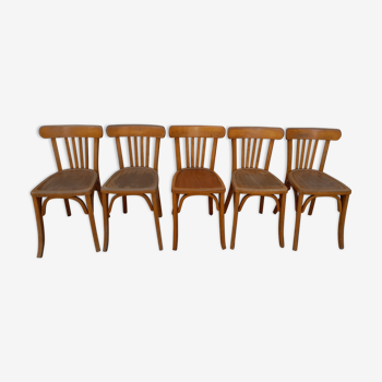 Série de 5 chaises de bistrot Luterma 1950