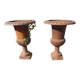 Pair of 19th-century cast iron Medici vases
