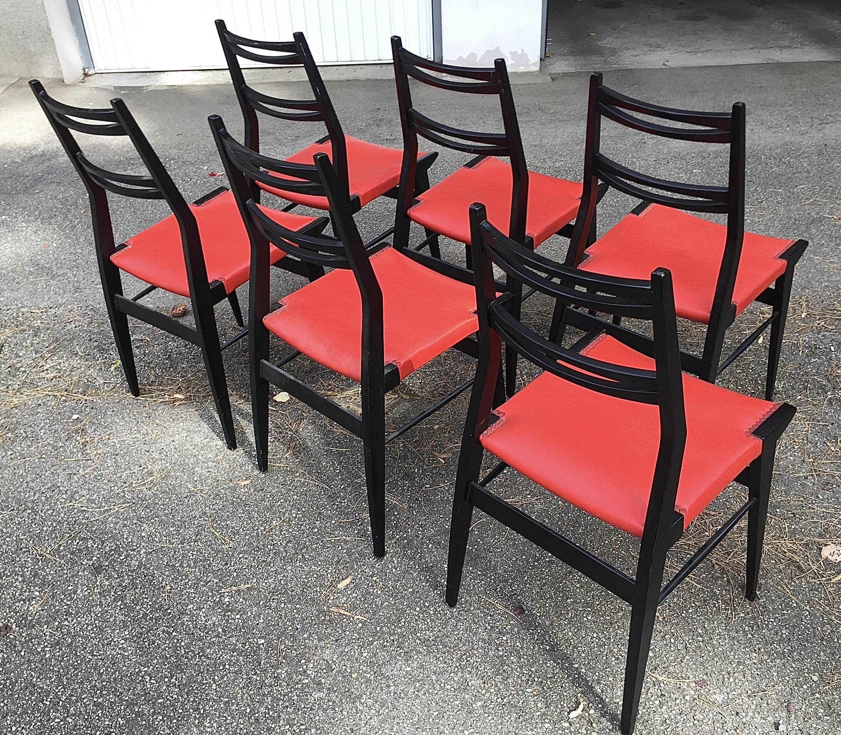 6 Alfred Hendrickx chairs circa 50s