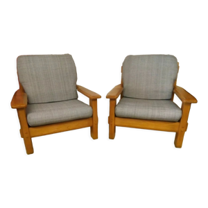 Paire de fauteuils vintages brutalistes