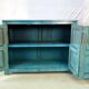 Buffet burmese teak cupboard with original turquoise patina