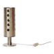 Table lamp in brushed aluminium with cut-outs, 1980-1990s