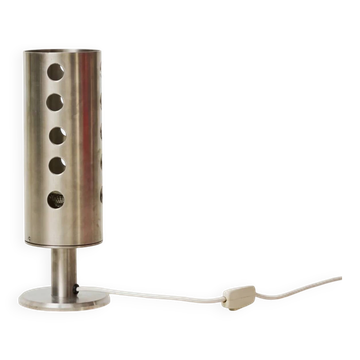 Lampe à poser en aluminium brossé ajouré, 1980-1990s