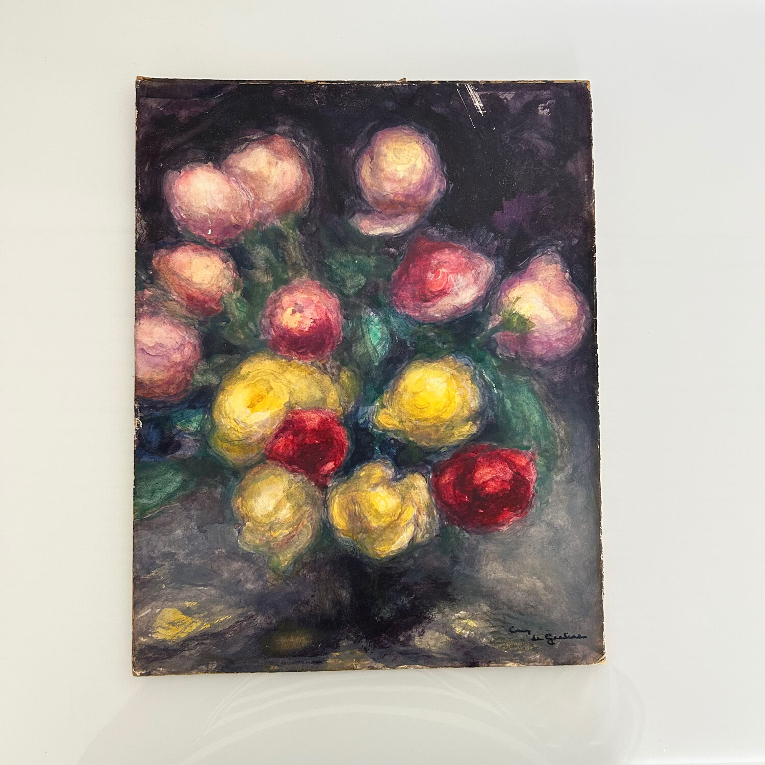 Old painting signed Renoncules