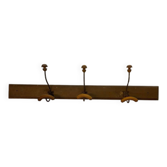 Vintage wooden triple coat rack