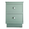 Two-drawer green wooden chest of drawers