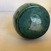 Vase bicolore vert et marron grès céramique