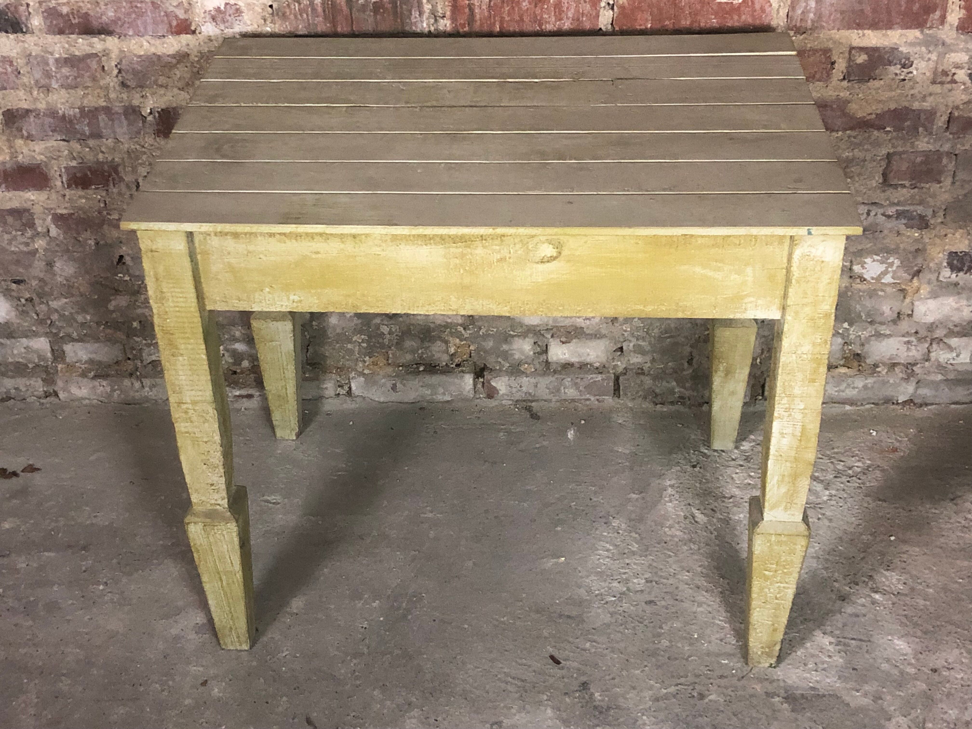 Table in light green patinated fir 1970
