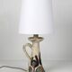 Pair of Bouffioulx sandstone candle lamps signed Dubois - 1970s