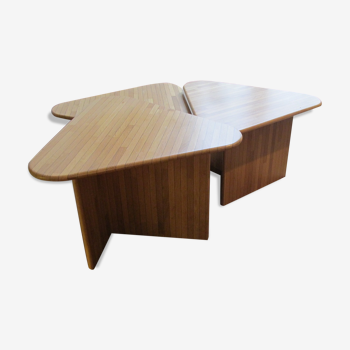 Set of three Italian tables wooden 1970